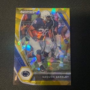 Saquon Barkley- 2021 panini Prizm draft picks #88 (gold cracked ice )